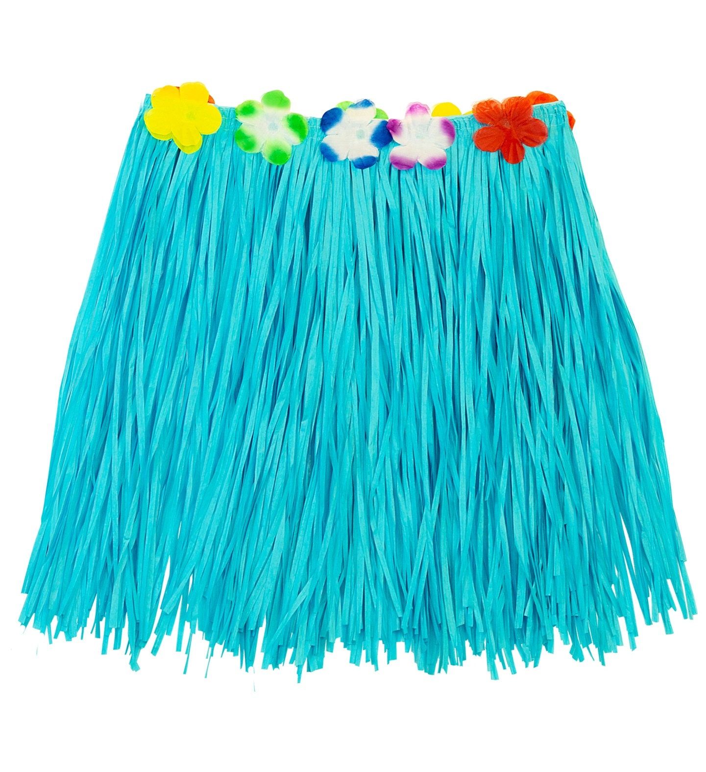 Blauwe Hawaii Hula Rok met Bloemenriem