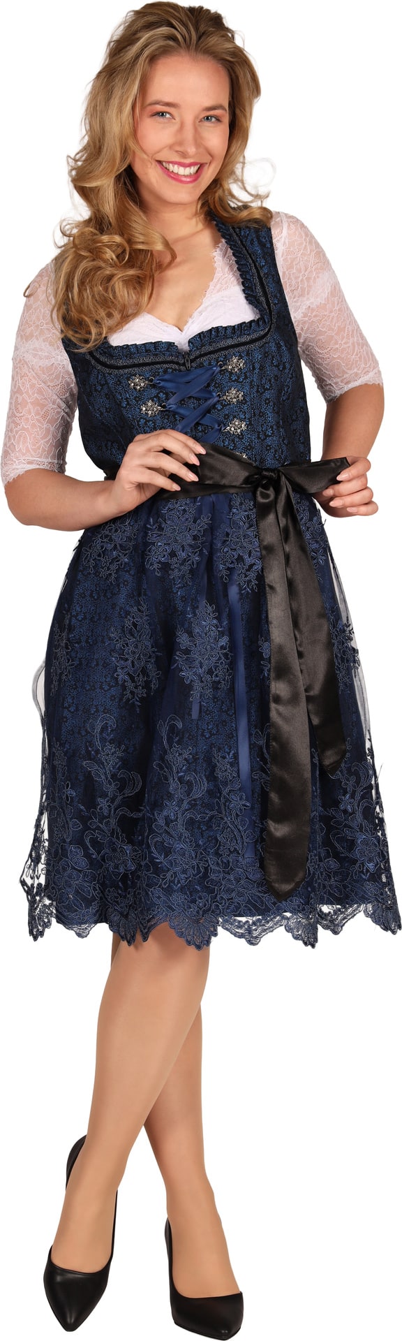 Blauwe Kanten Dirndl Dames Oktoberfest