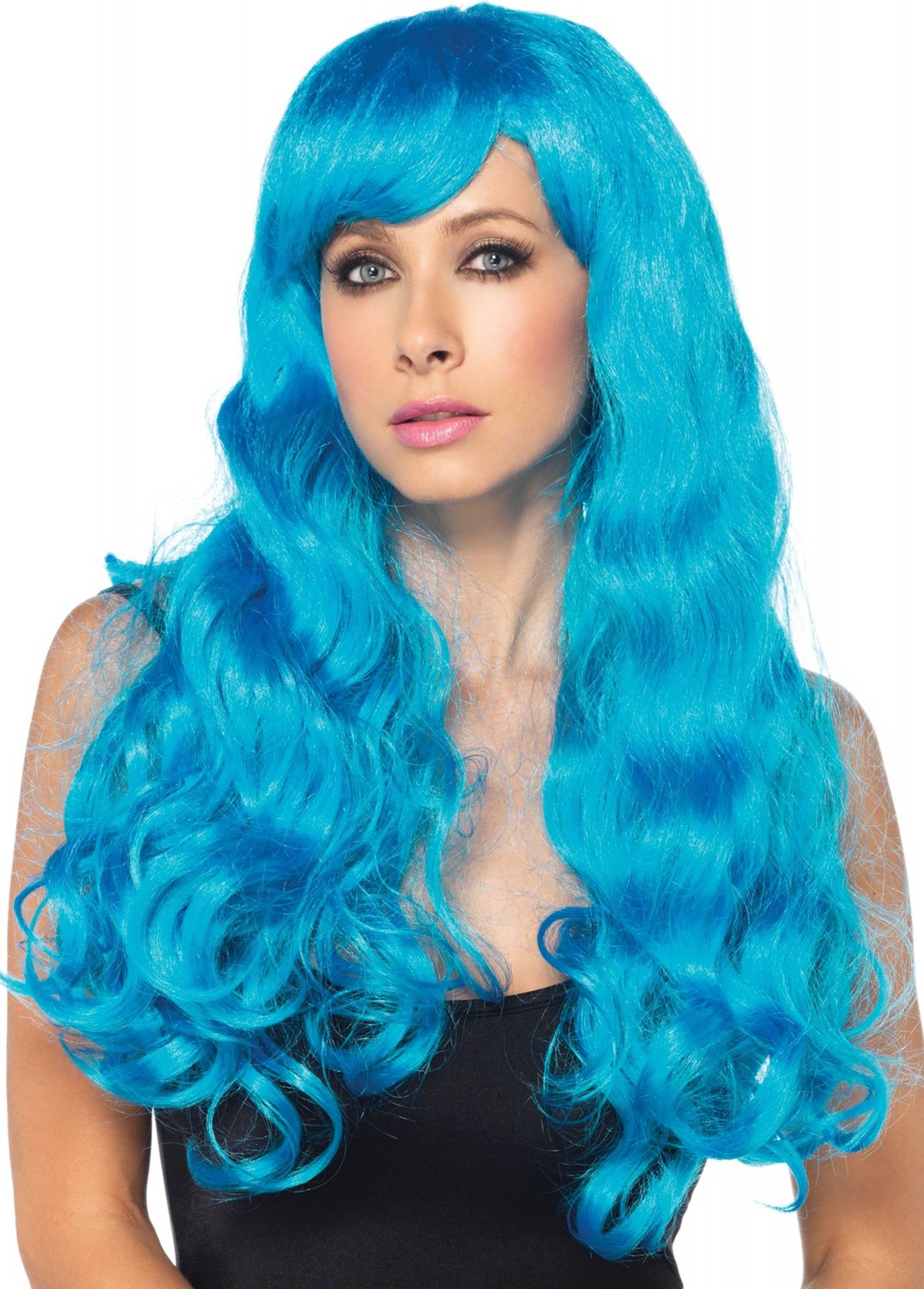 Blauwe Krullen Pruik
