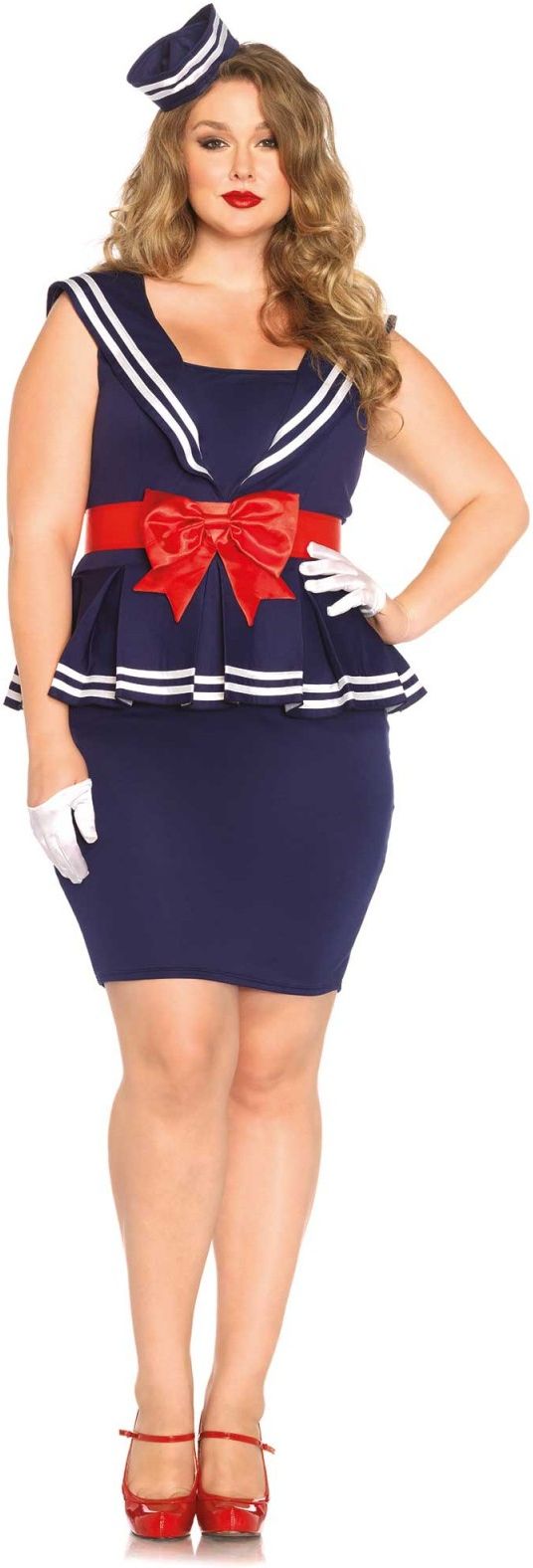 Blauwe Matrozen Pak Plus Size