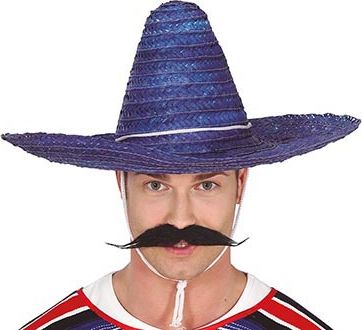 Blauwe Mexicaanse Sombrero Hoed