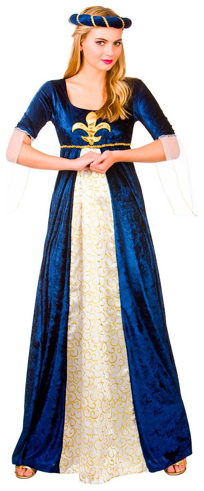Blauwe middeleeuwse jurk