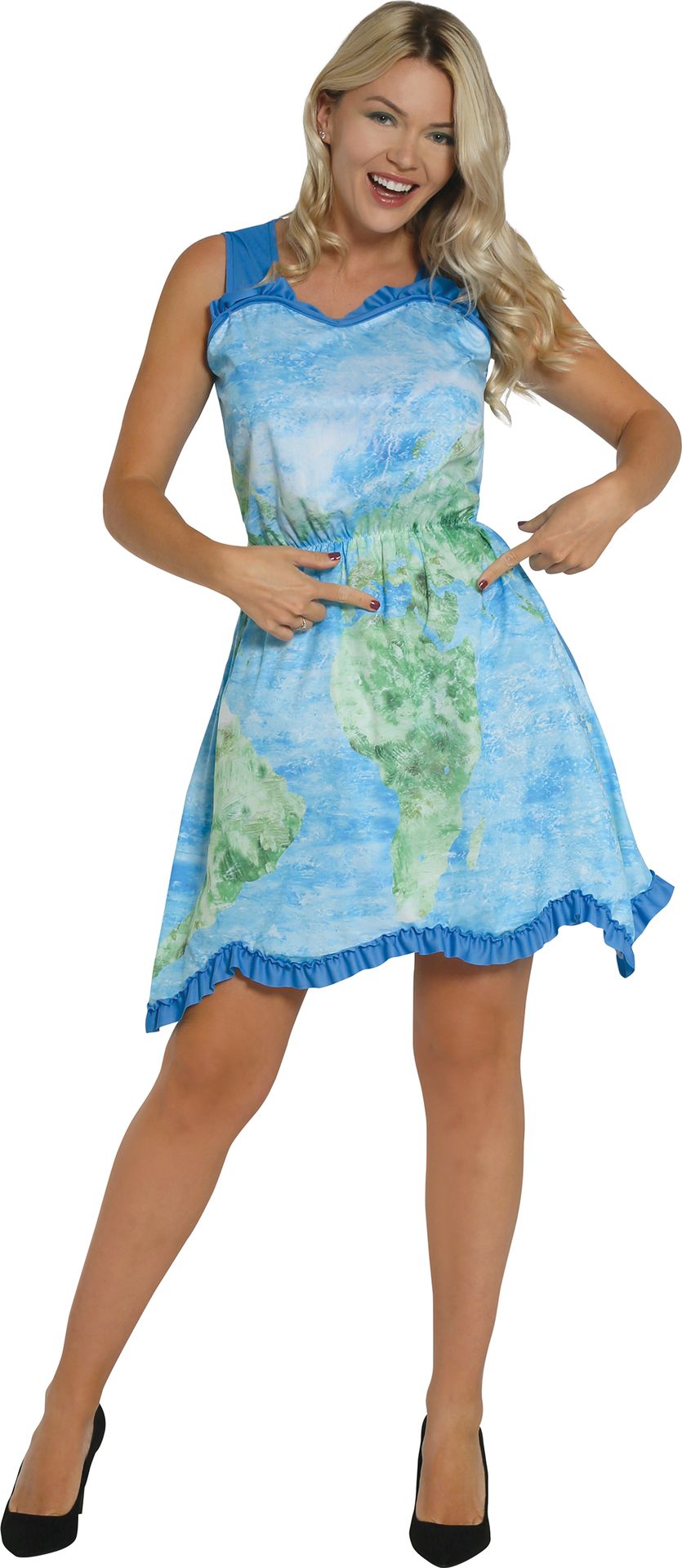 Blauwe Moeder Aarde Jurk Vrouw