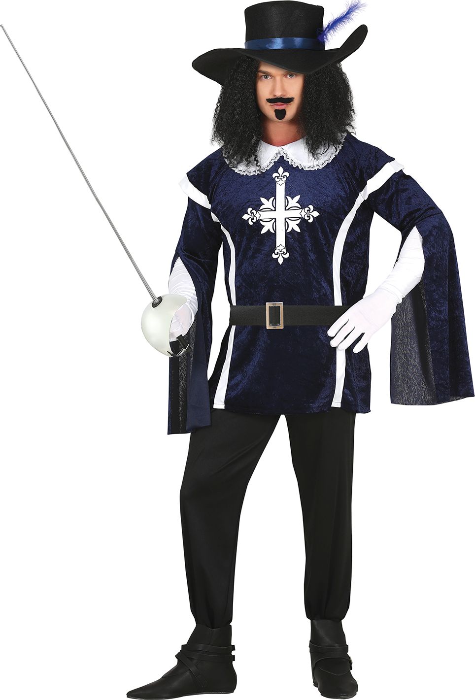 Blauwe Musketier Kostuum Man