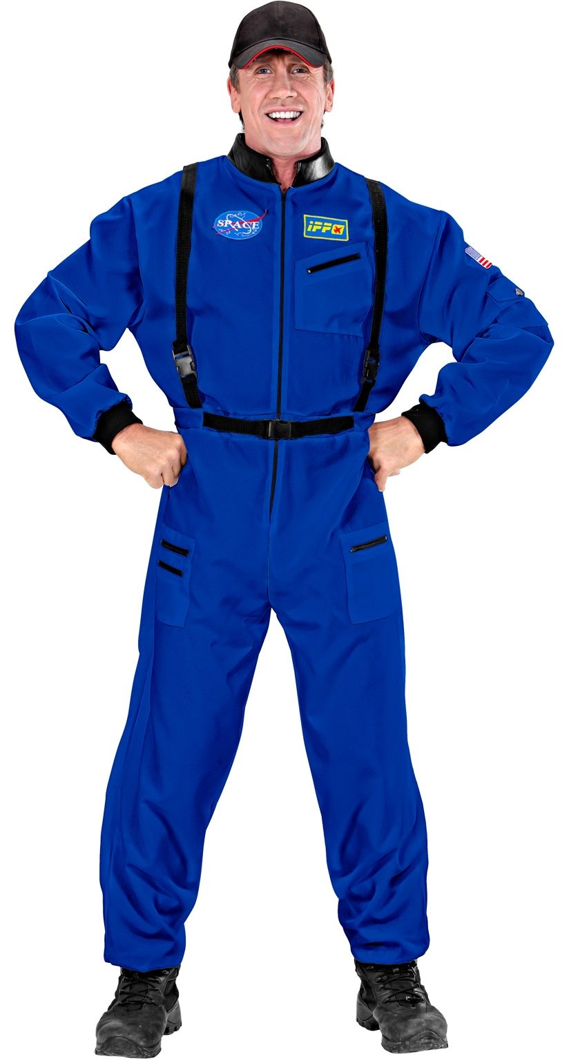 Blauwe nasa astronaut kostuum heren