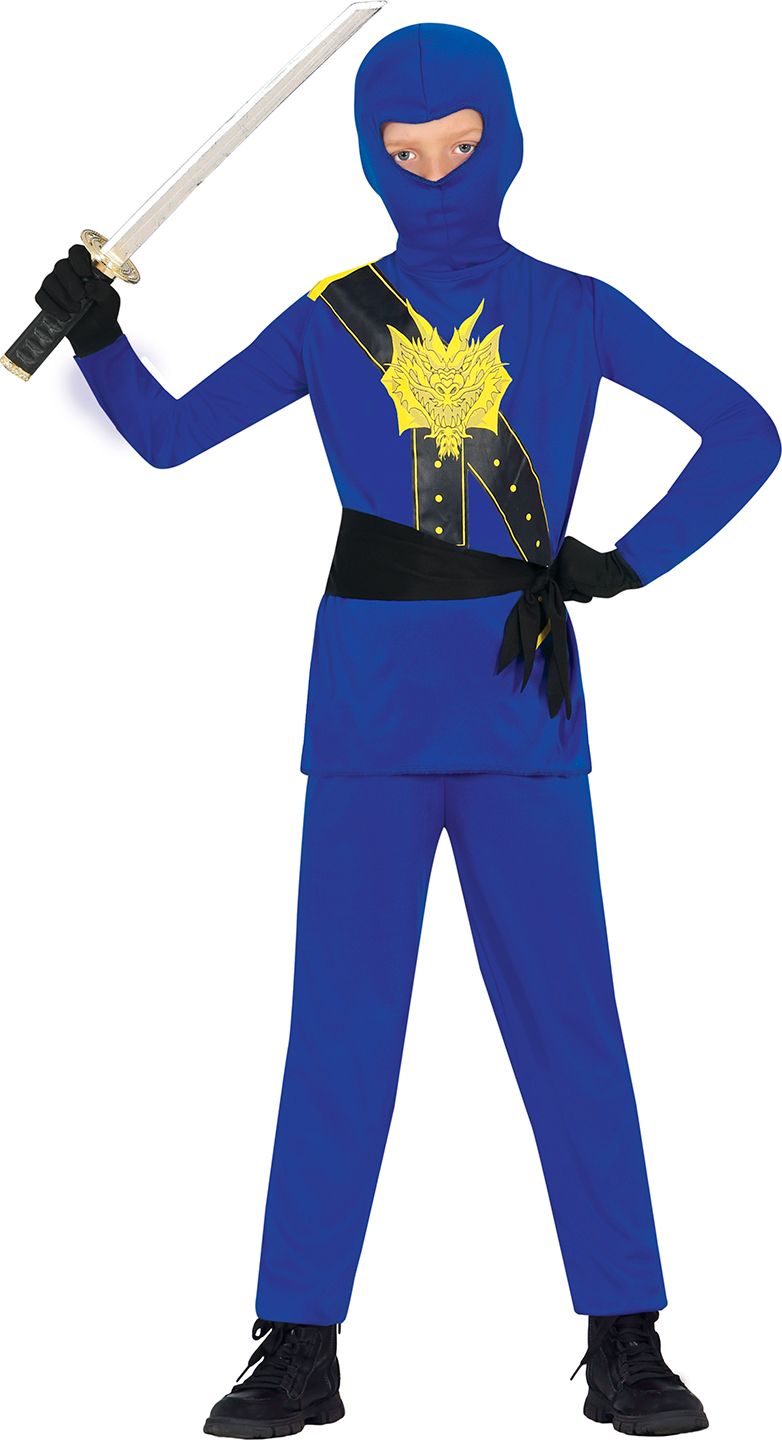 Blauwe Ninja Warrior Kostuum Kinderen