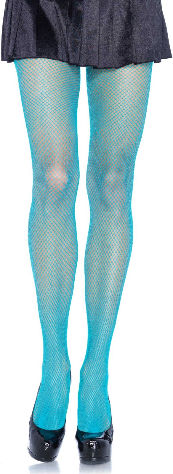 Blauwe Nylon Visnet Panty