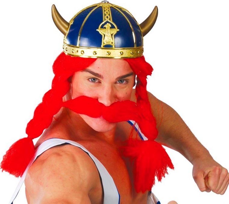 Blauwe Obelix Viking Helm