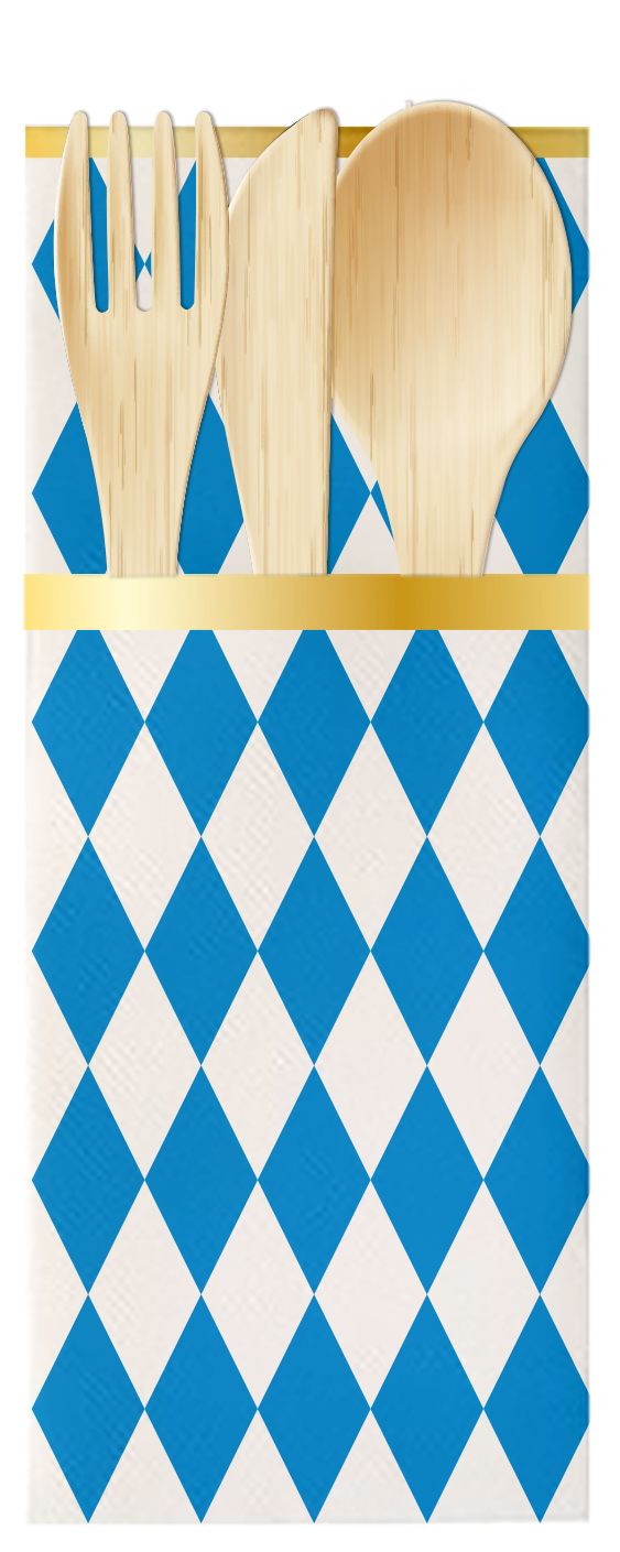 Blauwe Oktoberfest Bestekzakjes 6 Stuks