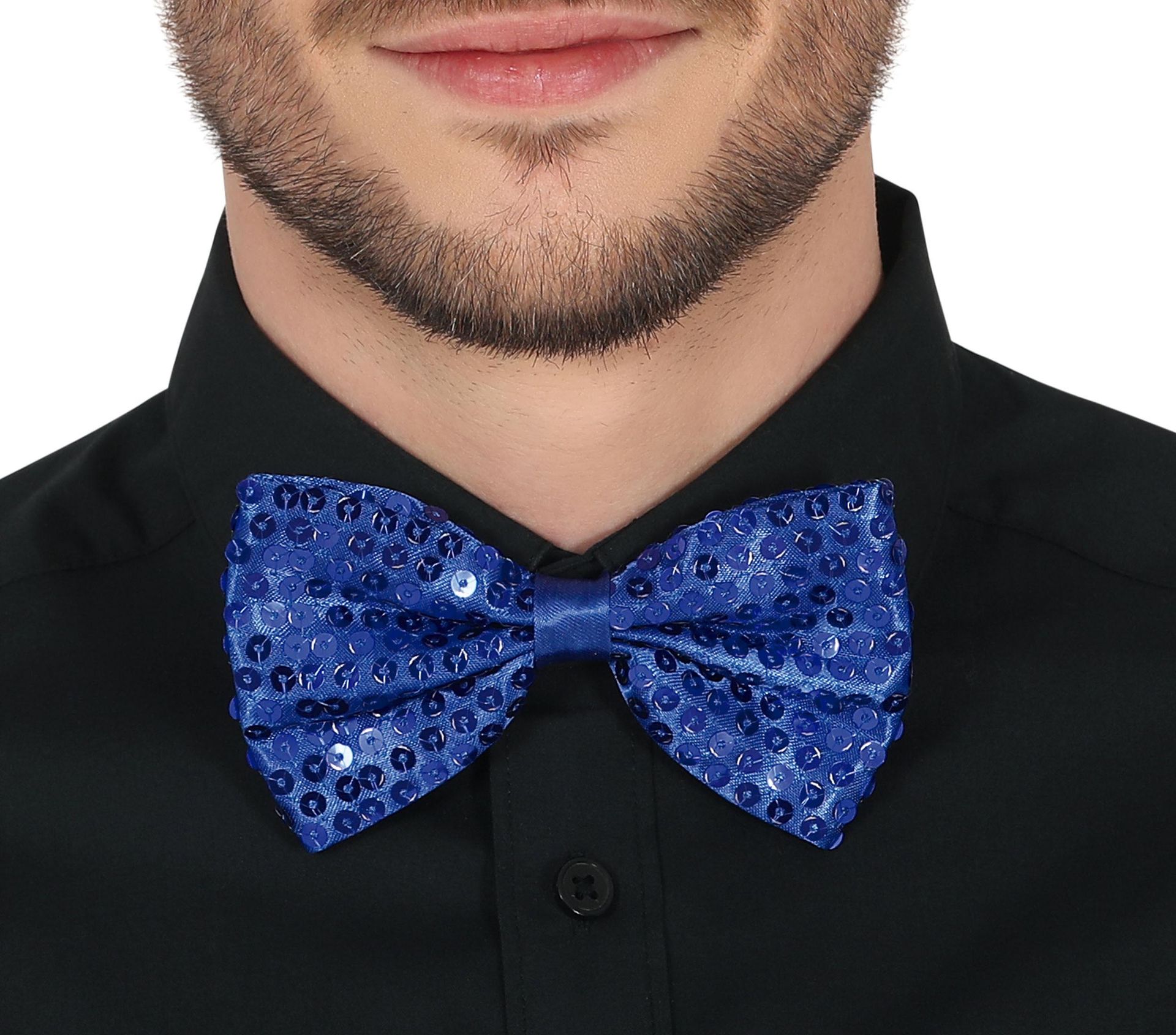 Blauwe Pailletten Strik