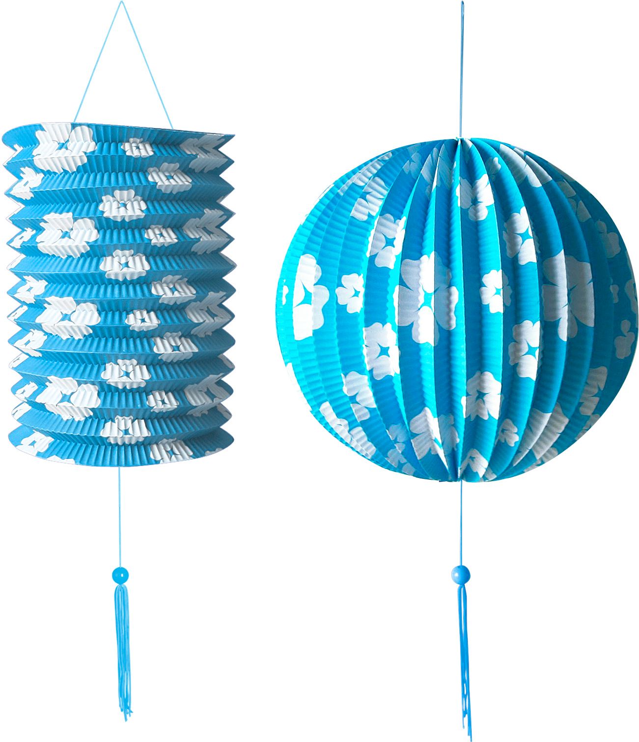 Blauwe Papieren Bal en Lantaarn