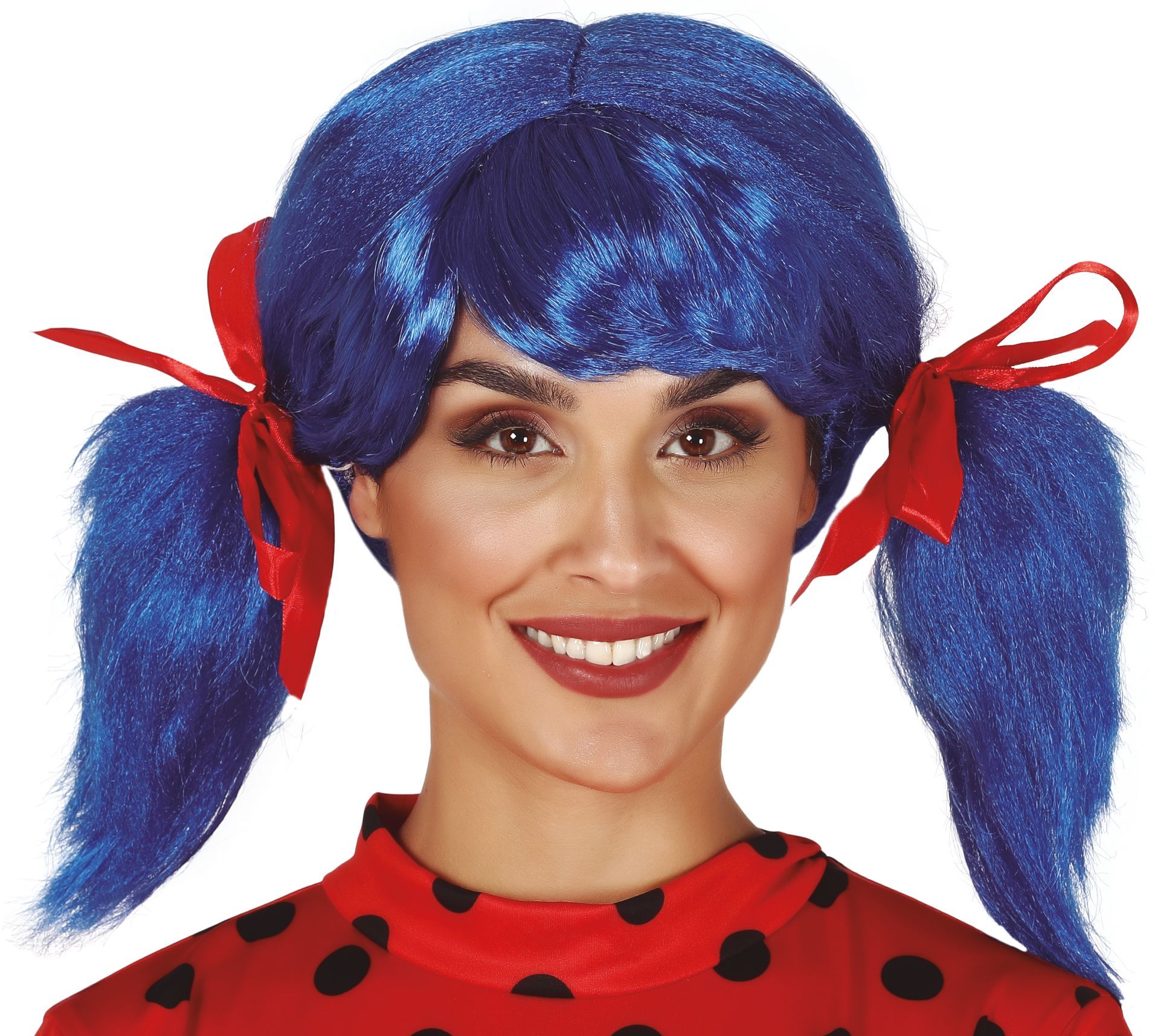 Blauwe Poppenpruik met Staarten