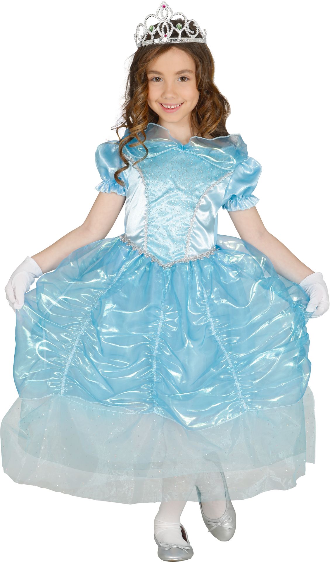 Blauwe prinses jurk kind