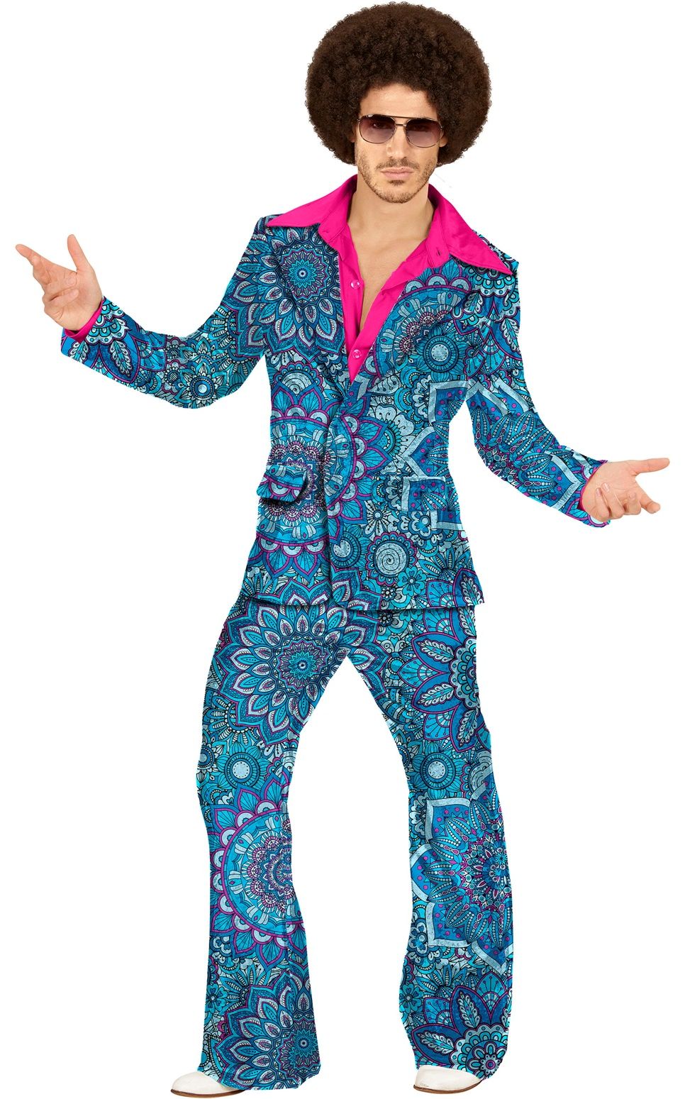 Blauwe Retro Kostuum Heren