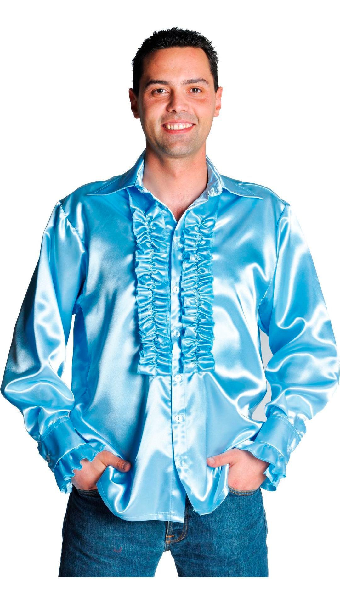 Blauwe Rouches Blouse Luxe Man