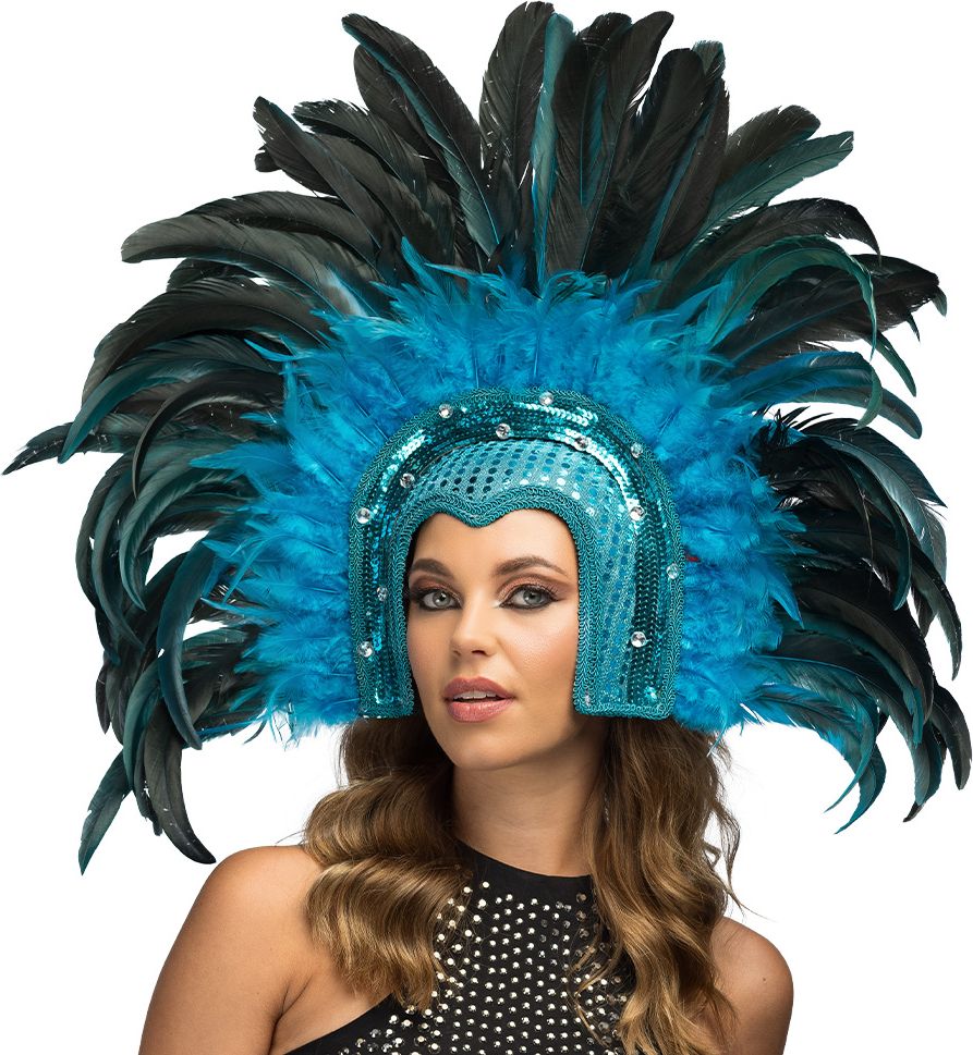 Blauwe Samba Hoofdtooi Dames