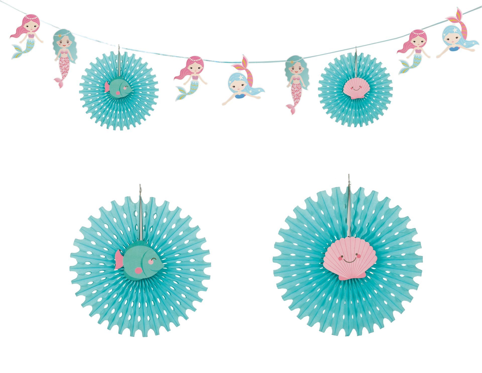 Blauwe Zeemeermin Slinger met Waaiers