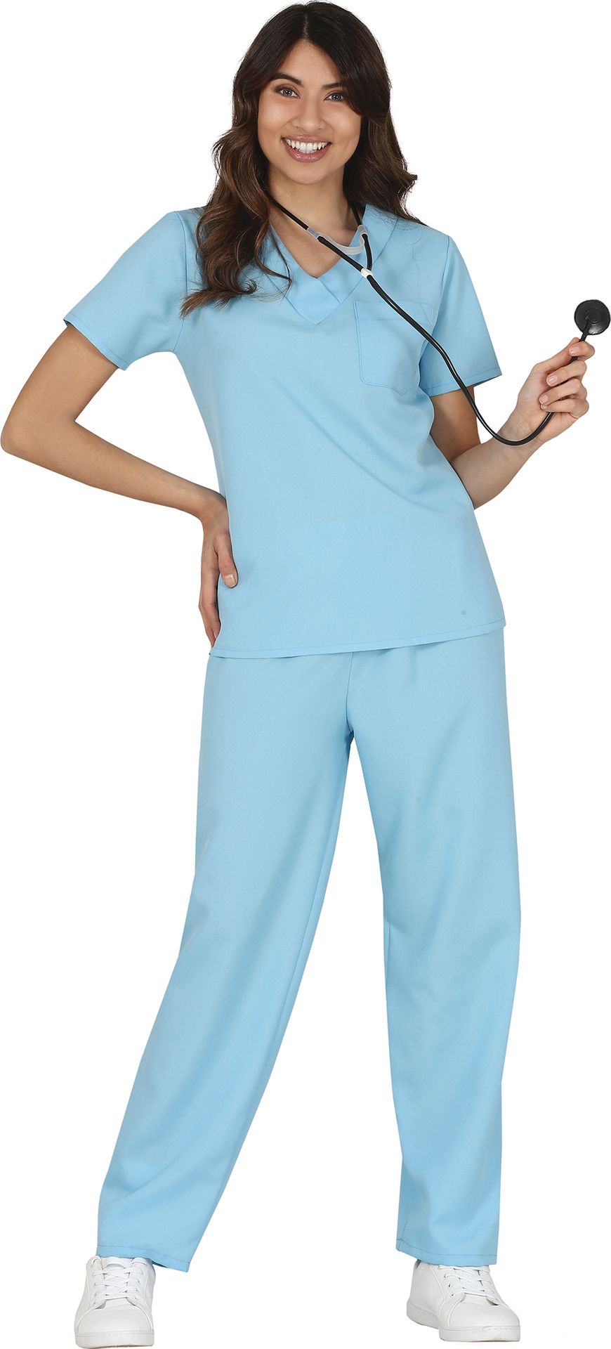Blauwe Ziekenhuis Verpleegkundige Kostuum Vrouw