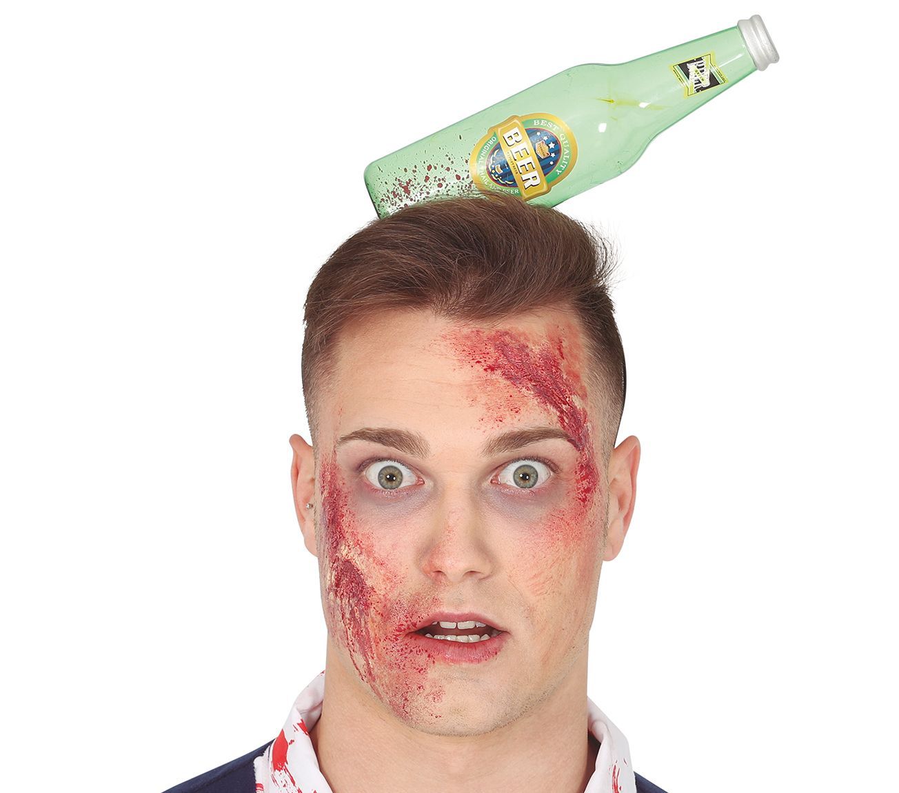 Bloederig Bierflesje In Hoofd