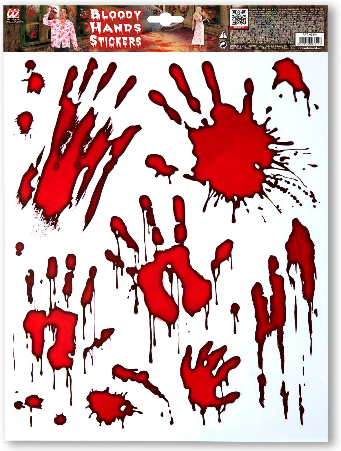 Bloederige Handen Raamstickers Horror