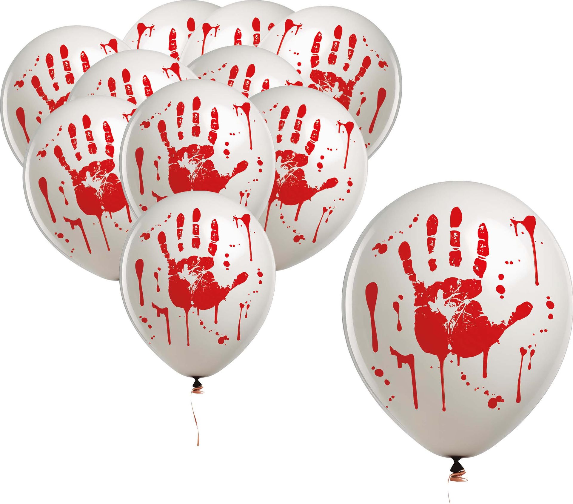 Bloederige Handen Witte Ballonnen 30cm