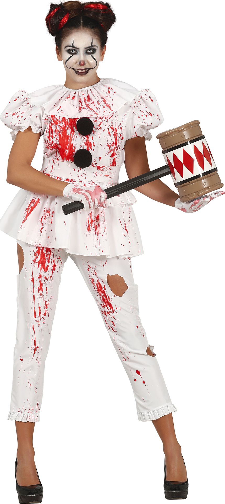 Bloederige Killer Clown Kostuum Vrouw