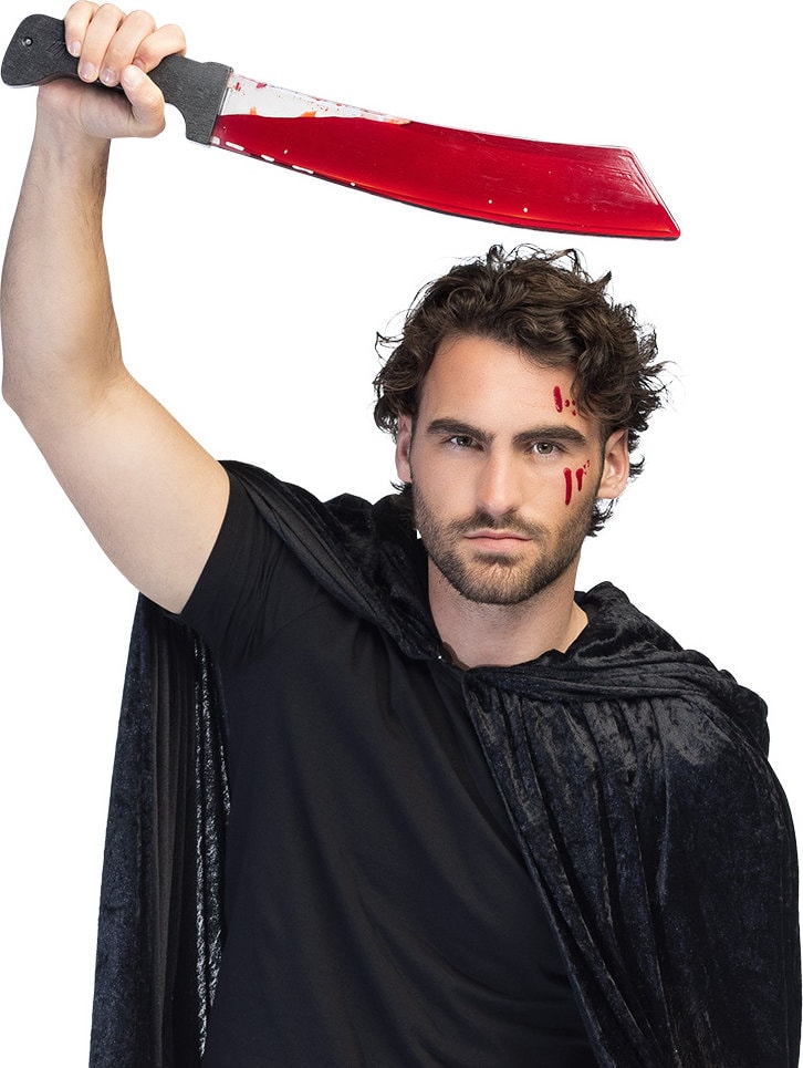 Bloederige Nep Machete Bloody Halloween 51cm