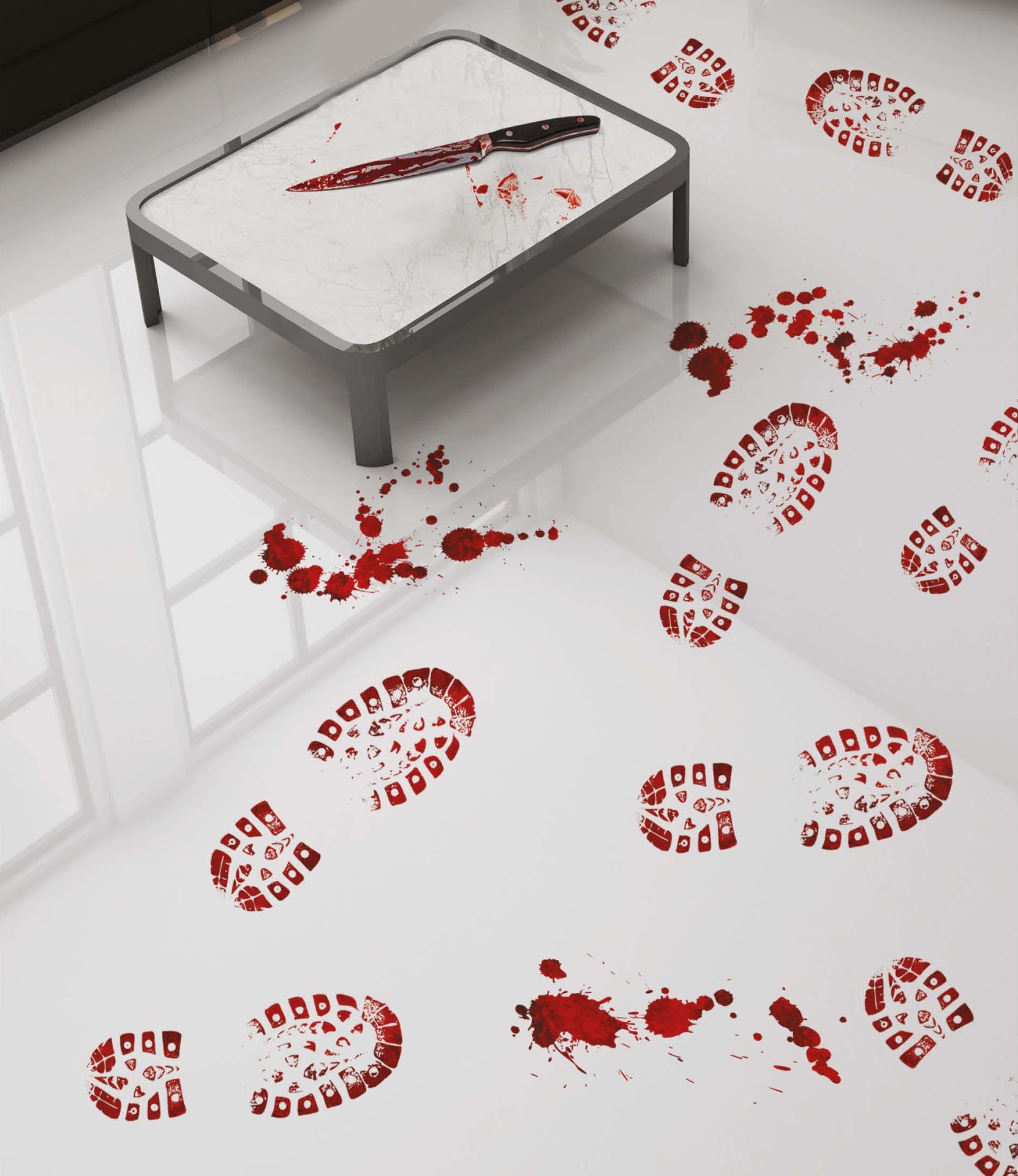 Bloederige Schoen Voetstappen Stickers