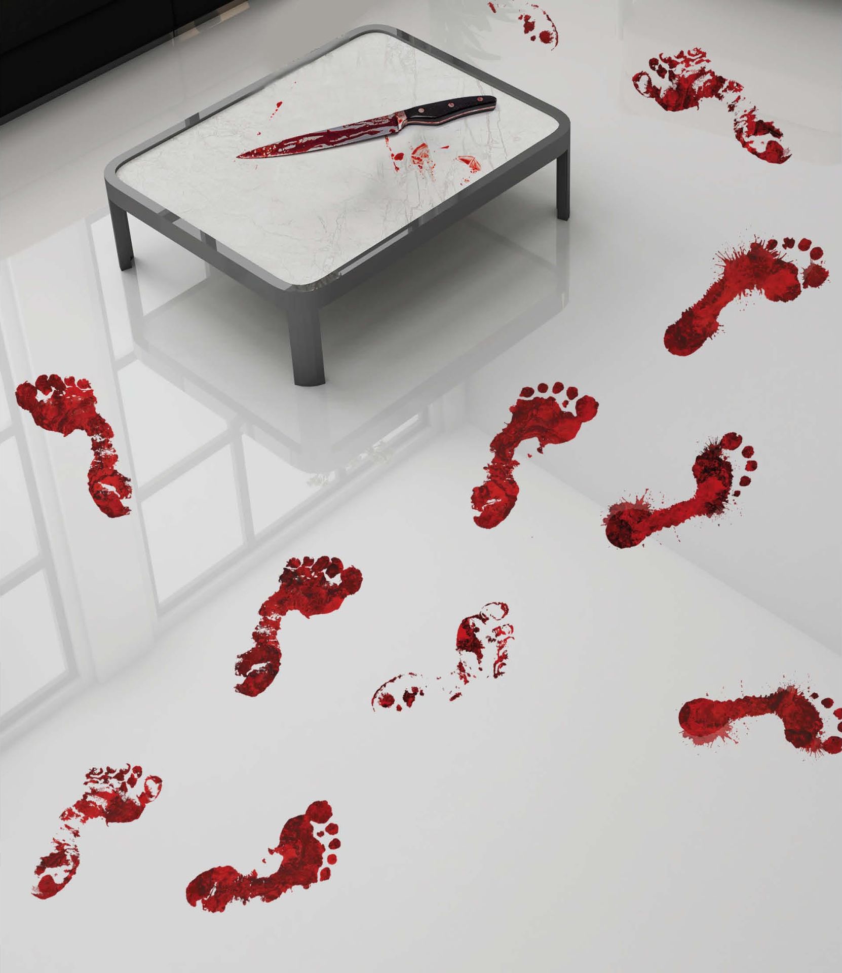 Bloederige Voetstappen Stickers