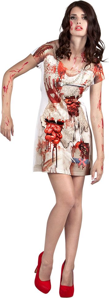 Bloederige zombie bruid shirt jurk