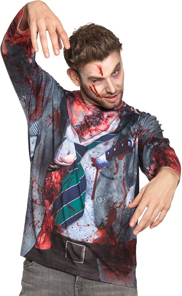 Bloederige zombie student shirt