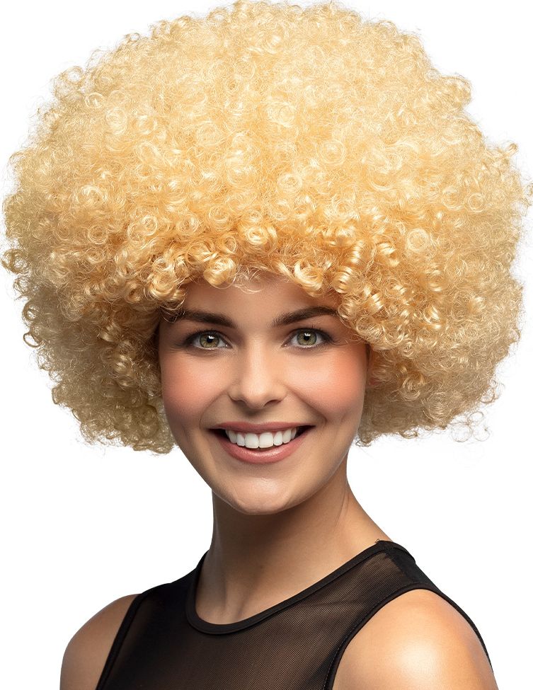 Blonde 70's Disco Afro Pruik