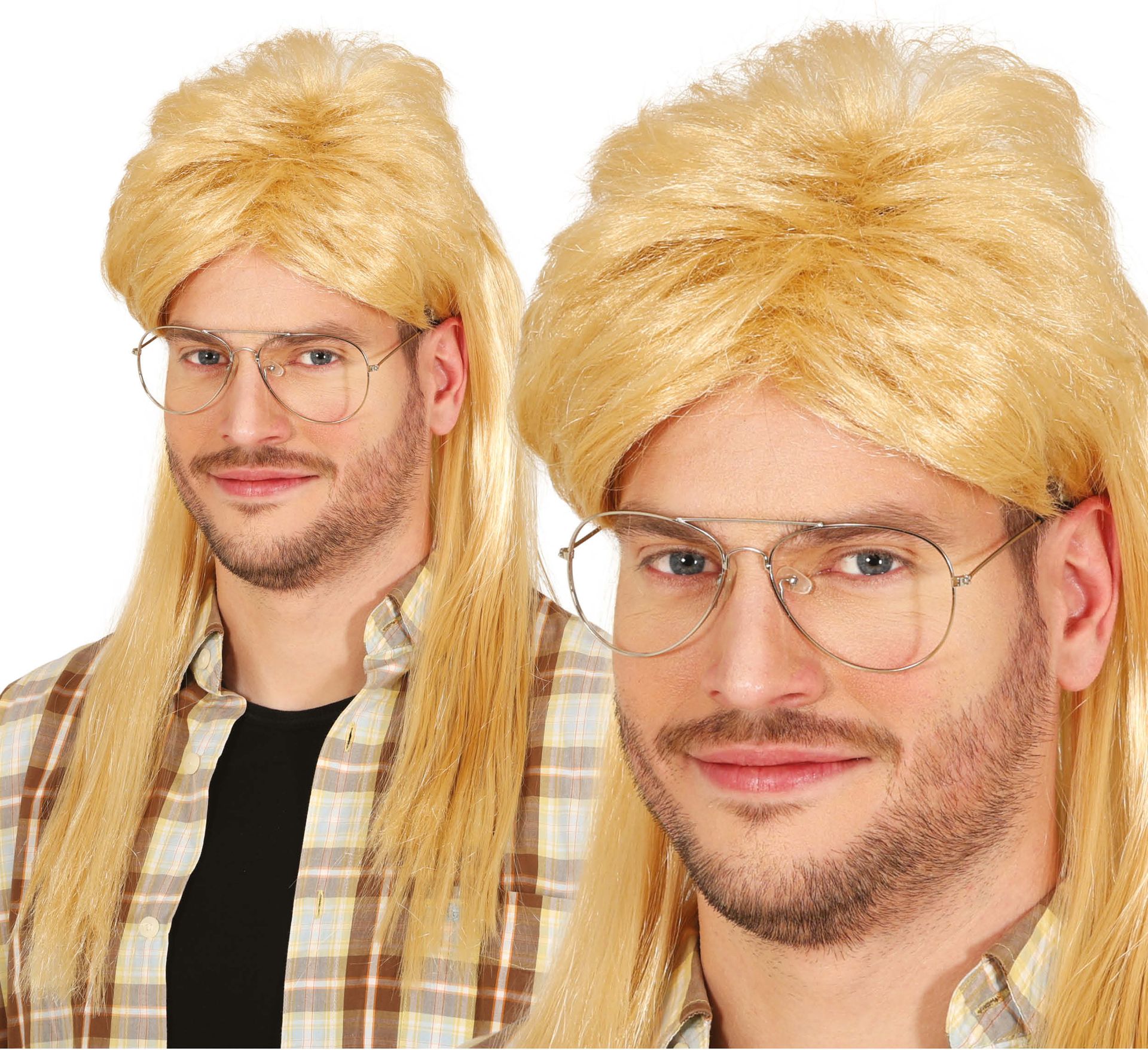 Blonde 70's New Kids Pruik met Lange Mat