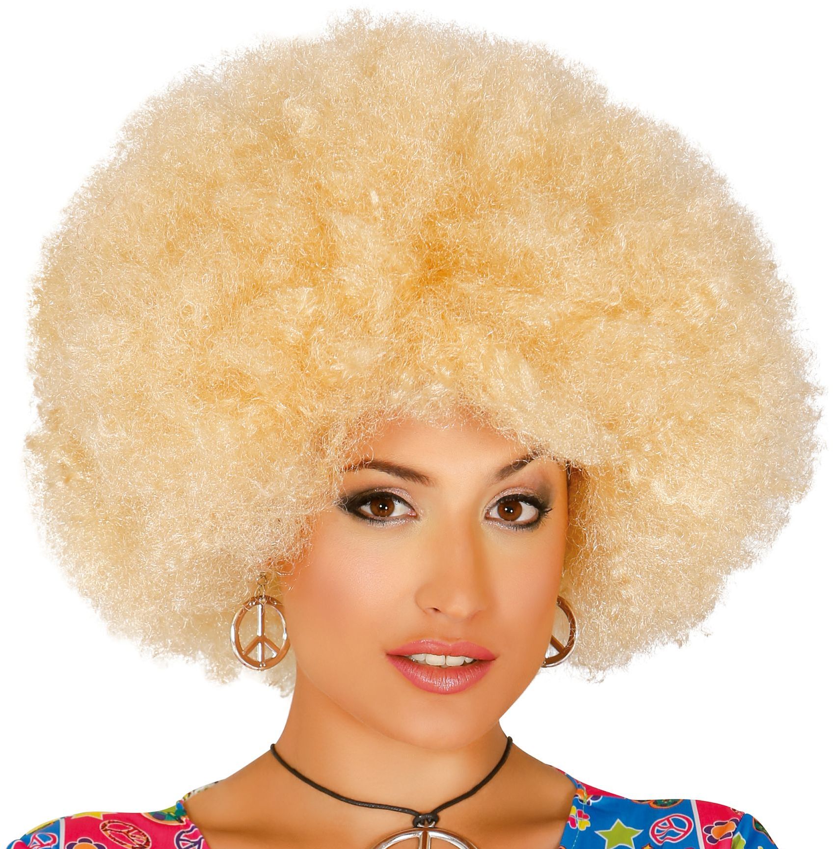 Blonde Afro Maxi Pruik