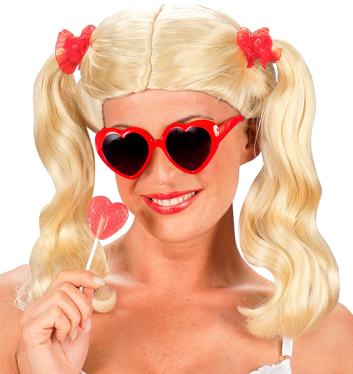 Blonde College Girl Pruik