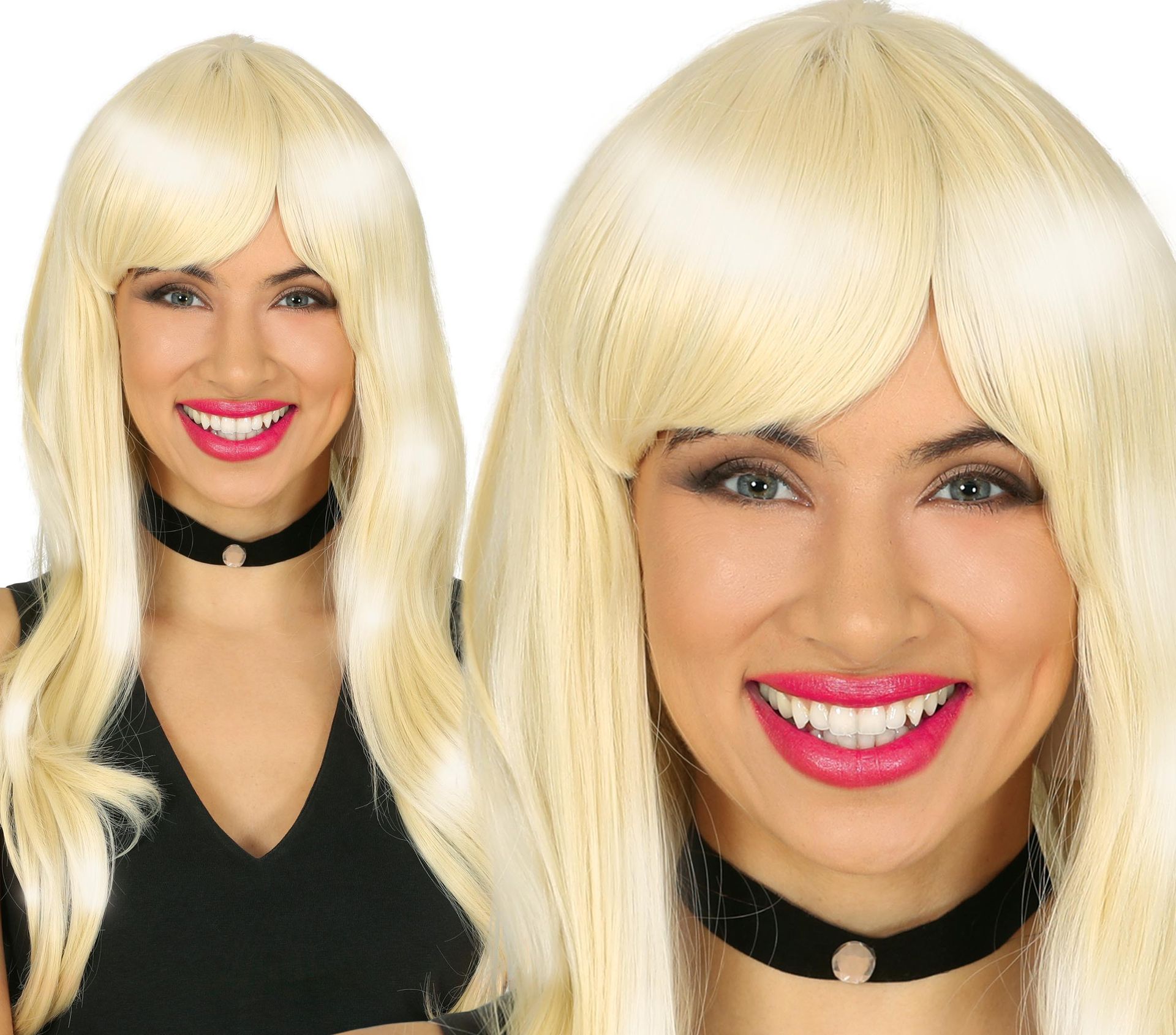 Blonde Dames Pruik Lang 80's