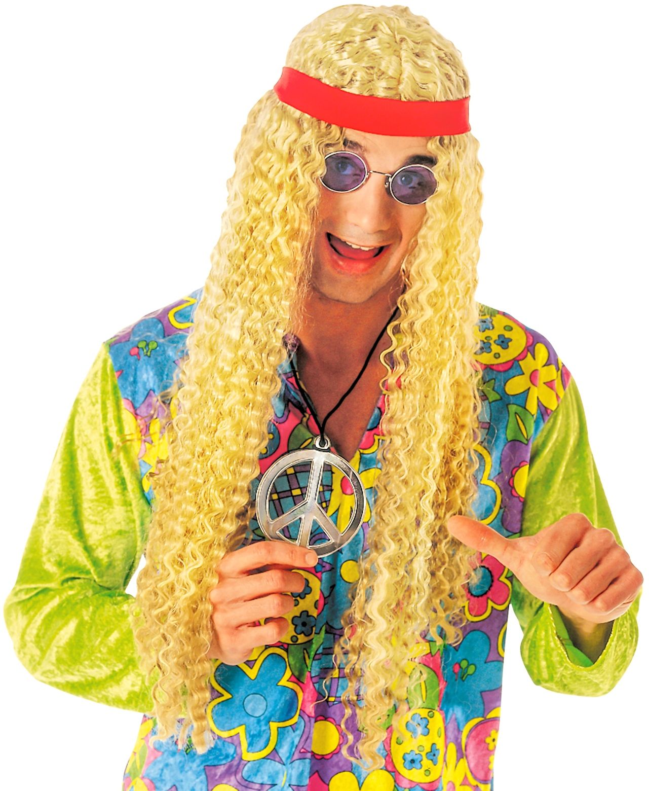 Blonde Hippie Pruik met Hoofdband