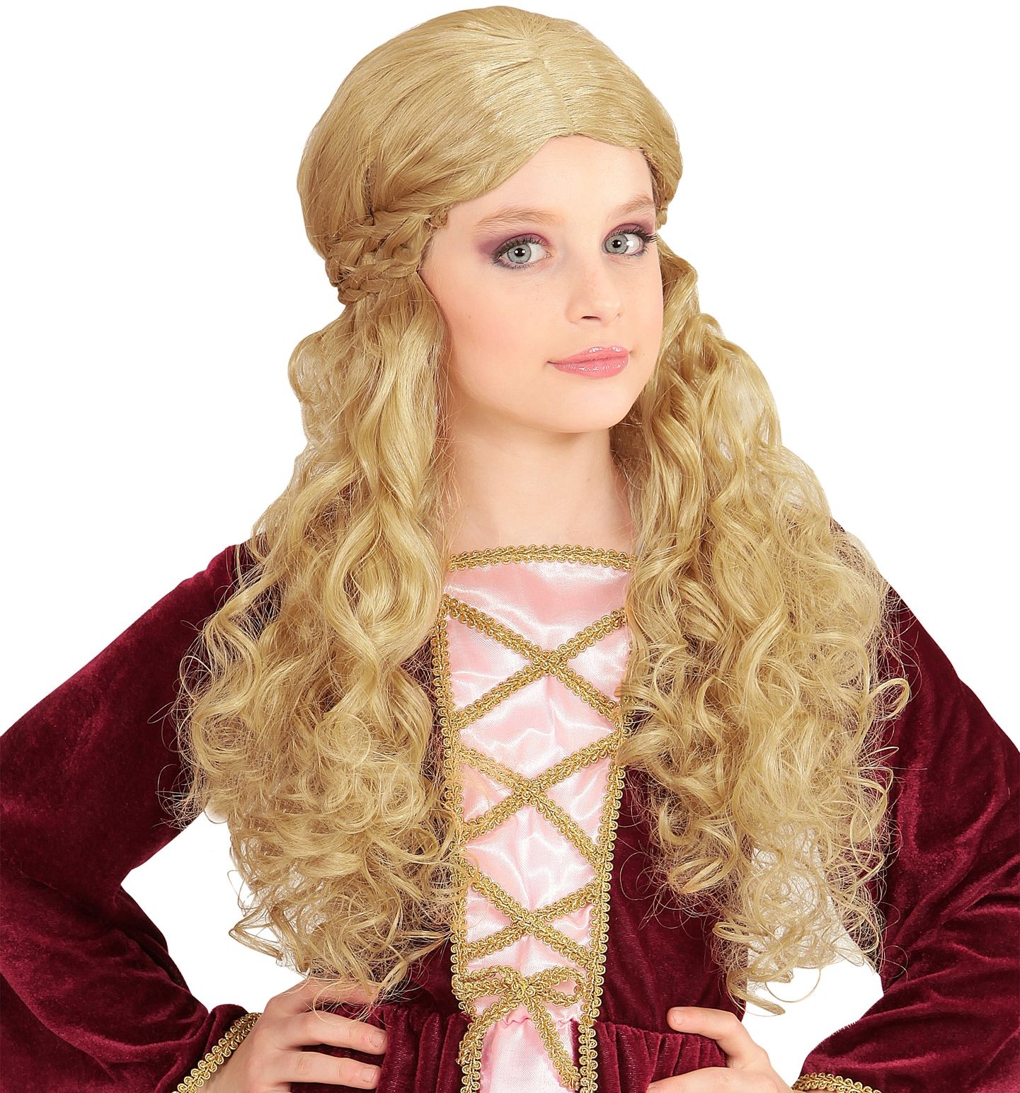 Blonde Middeleeuwse Meisjes Pruik