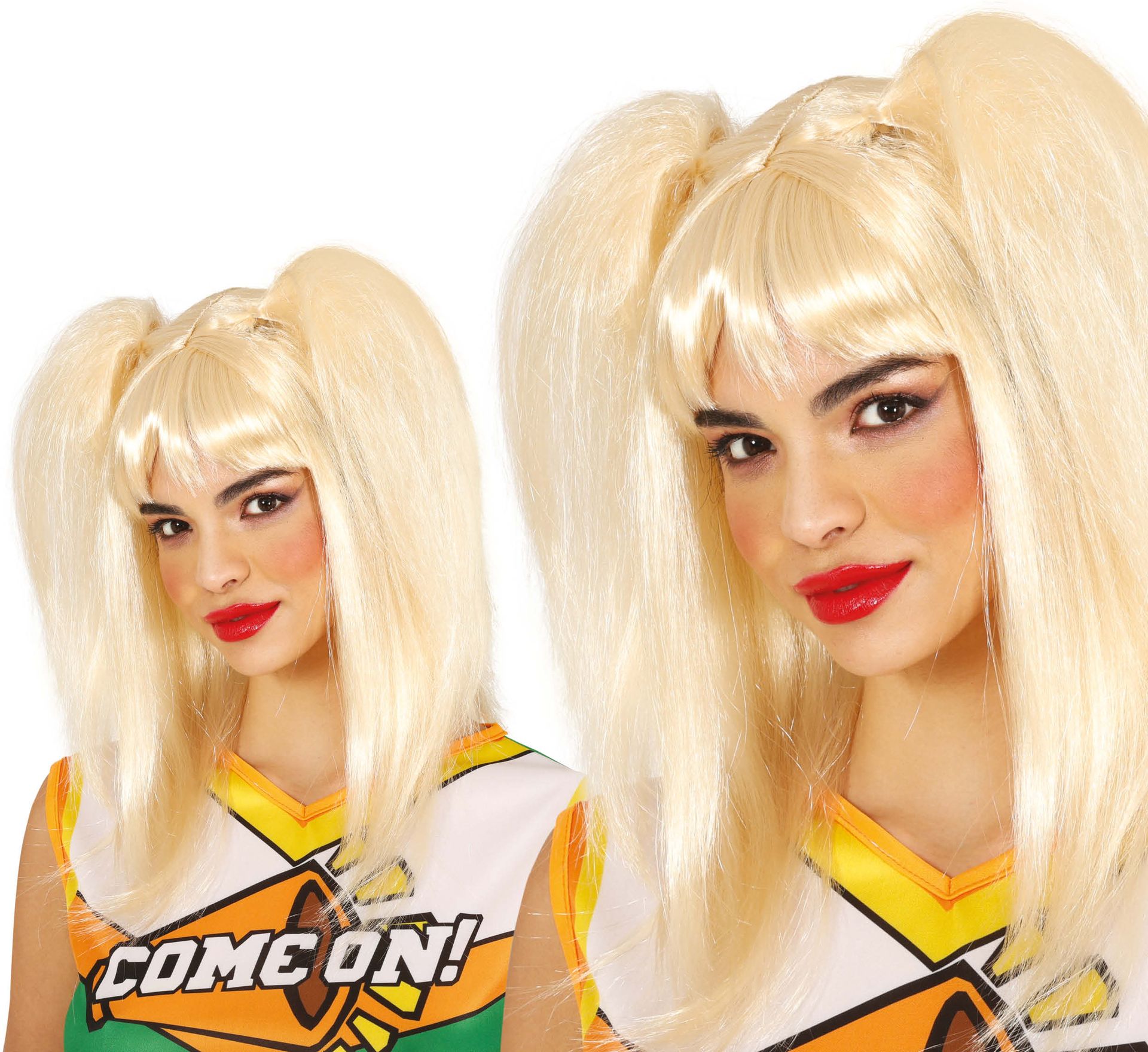 Blonde New Kids Pruik met Staartjes Dames