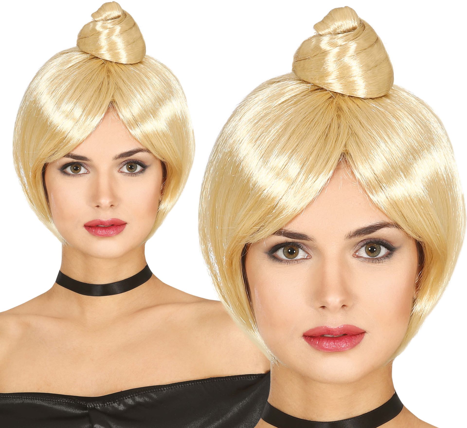 Blonde Pruik met Knot