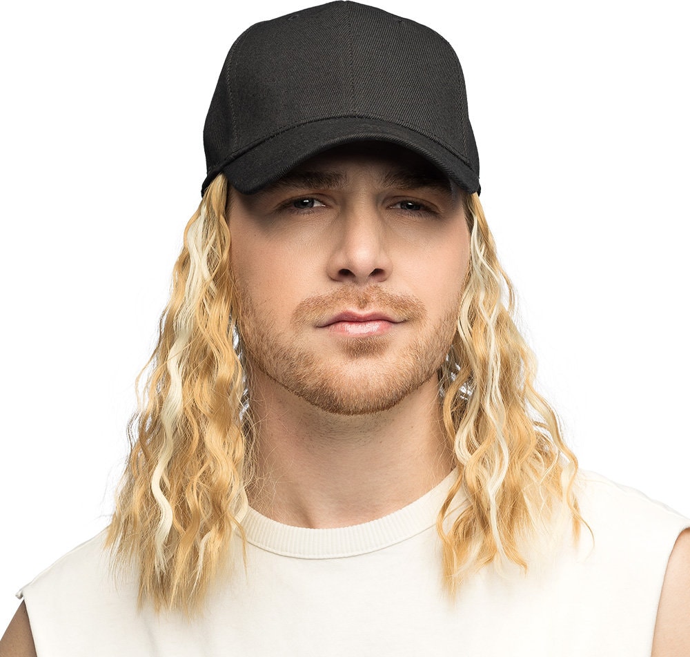 Blonde Pruik met Zwarte Pet New Kids