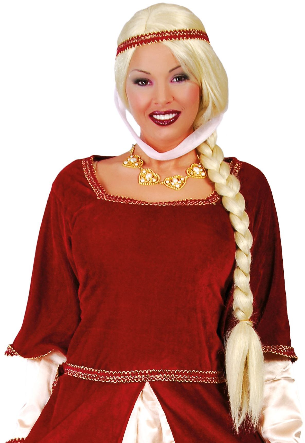 Blonde Rapunzel Pruik met Vlecht