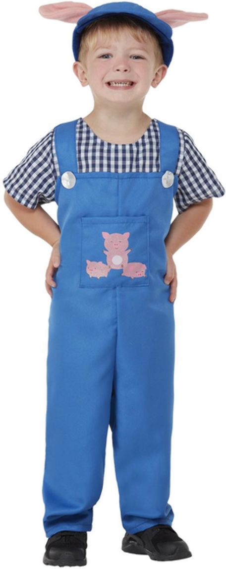 Boeren Biggetjes Kostuum Jongens Blauw