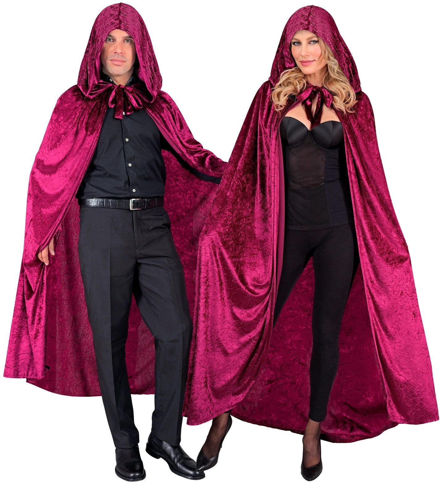 Bordeaux Rode Lange Duivel Cape met Capuchon