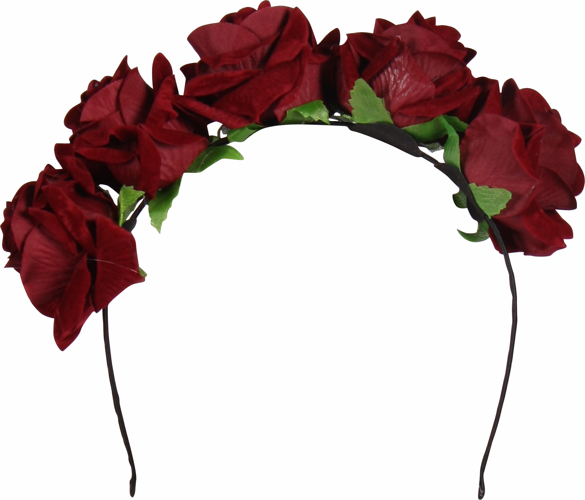 Bordeauxrode Rozen Haarband Día de los Muertos Dames