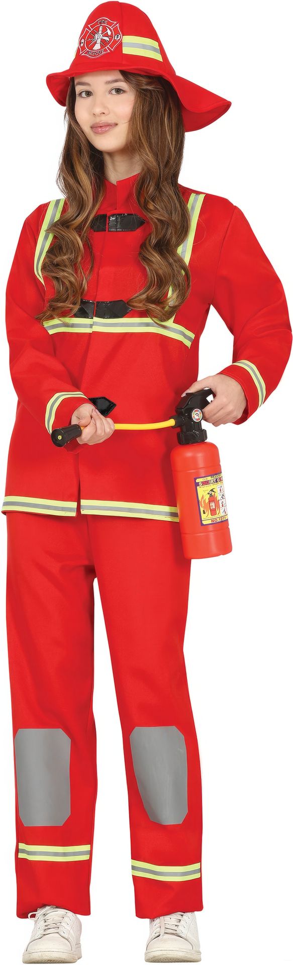 Brandweerman Pak Tiener 14-16 Jaar Rood