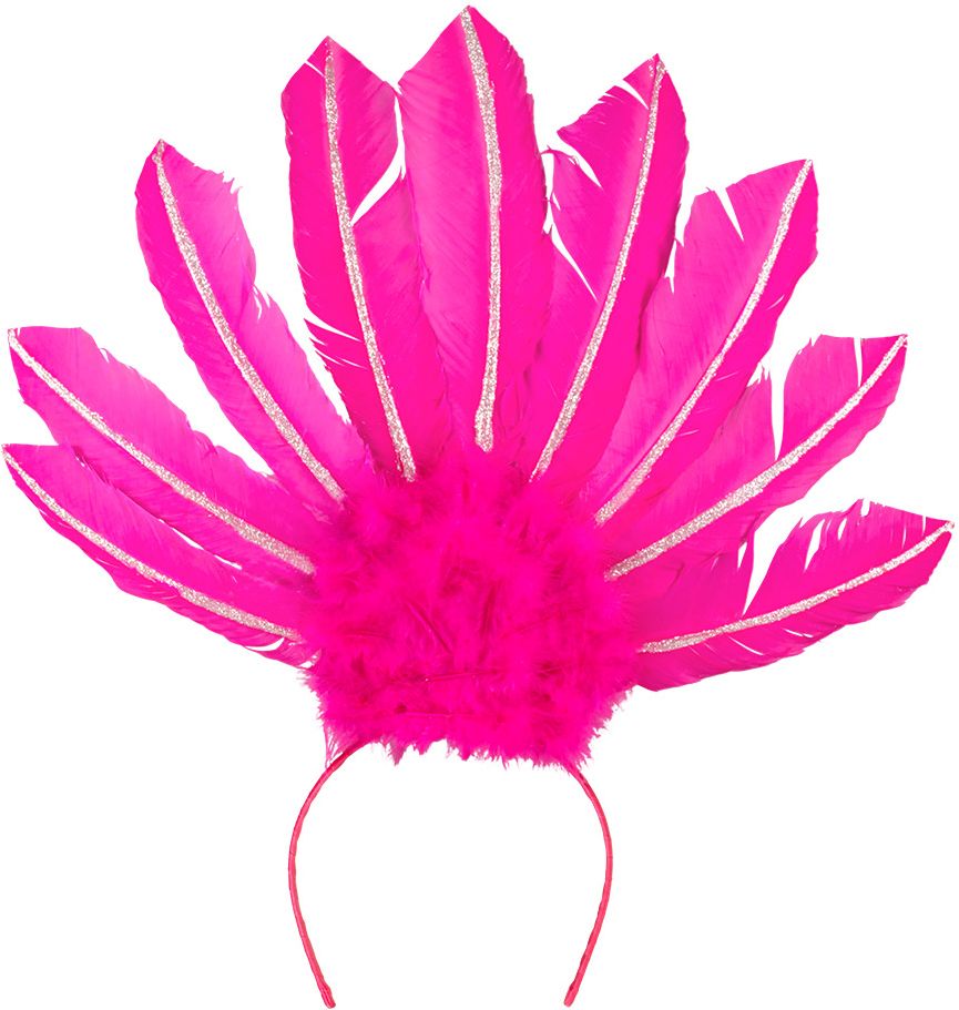 Braziliaanse samba tiara neon roze