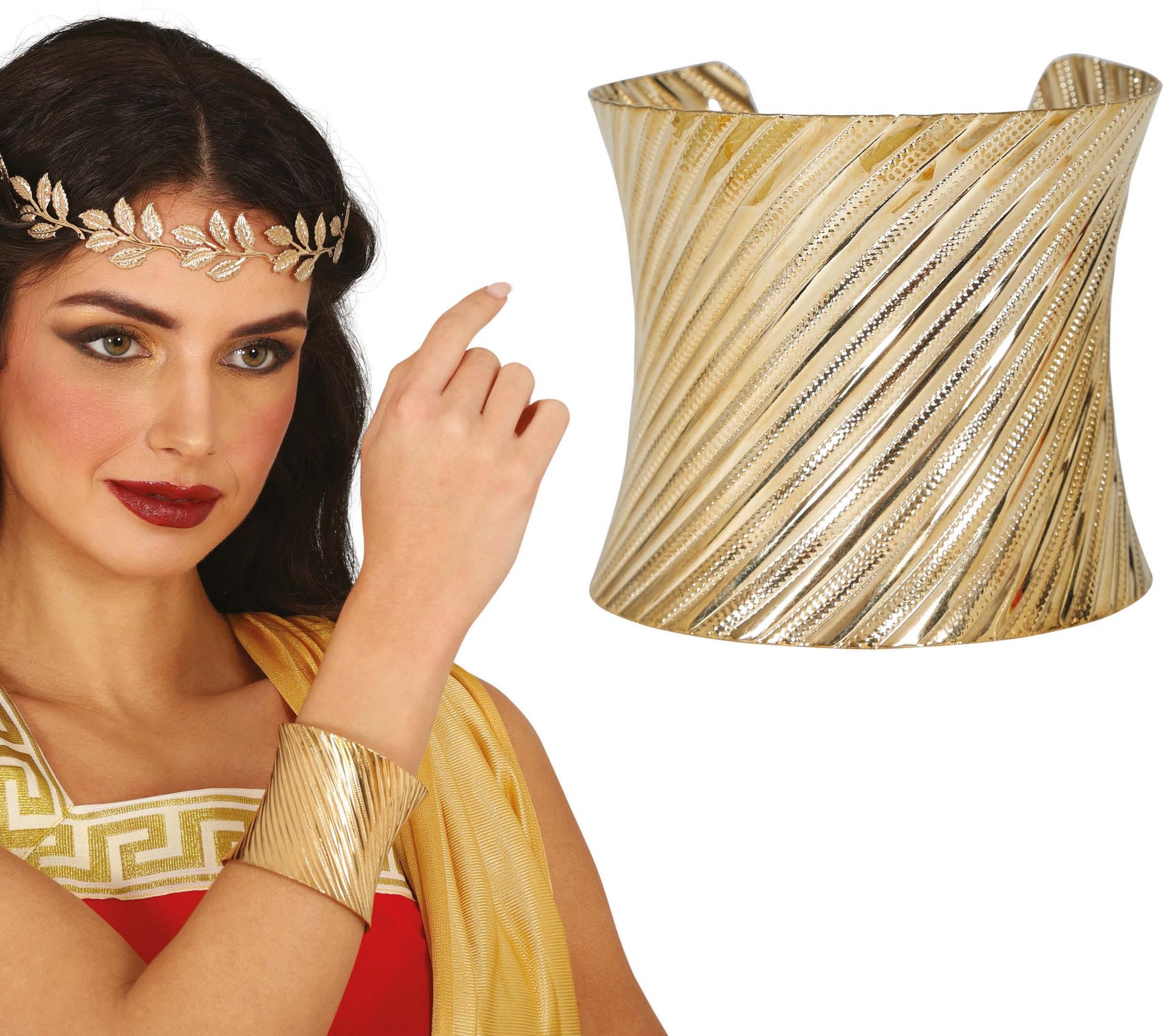 Brede Gouden Romeinse Armband