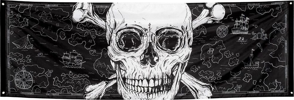 Brede Piraten Banner met Kaart