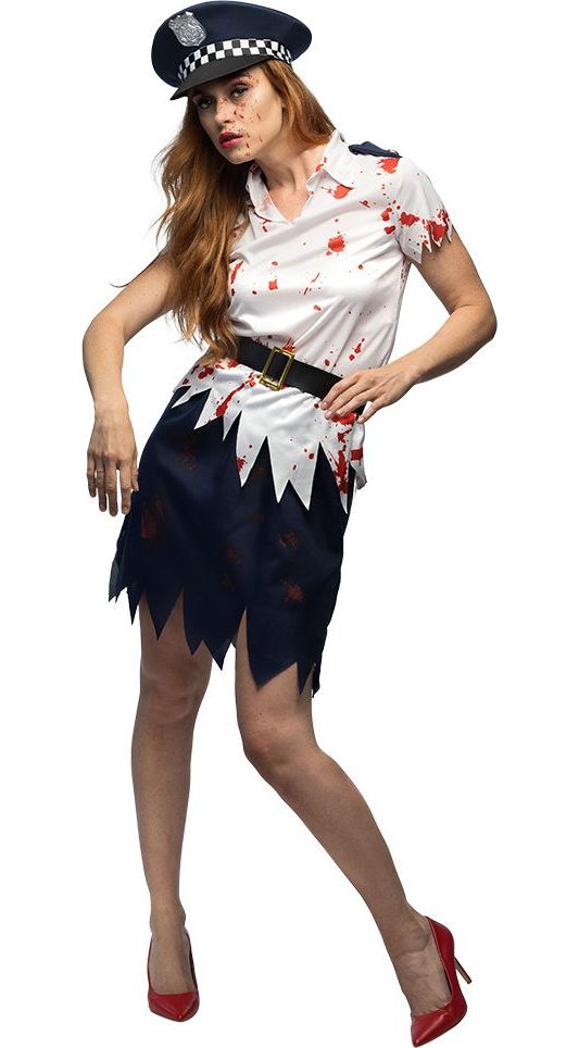 Britse Zombie Politie Kostuum Dames Halloween